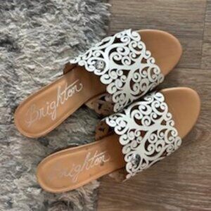 Brighton White Leather Sandals